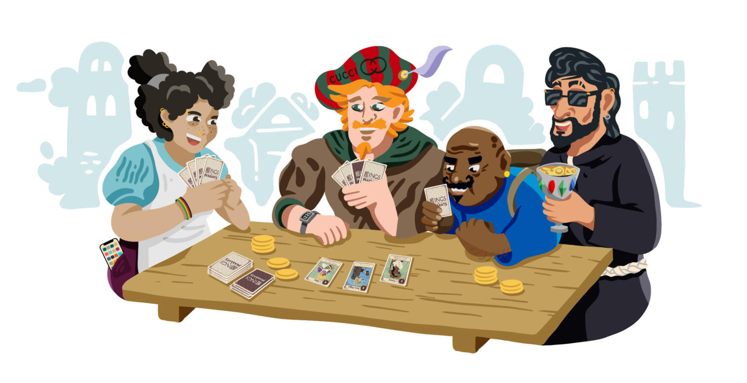 Kings & Peasants gameplay – medieval strategy card game in action
