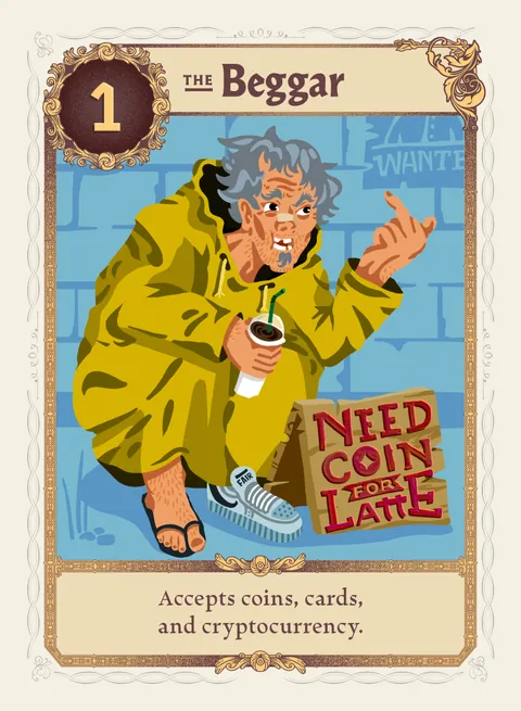 The Beggar card, variant 4 of 4