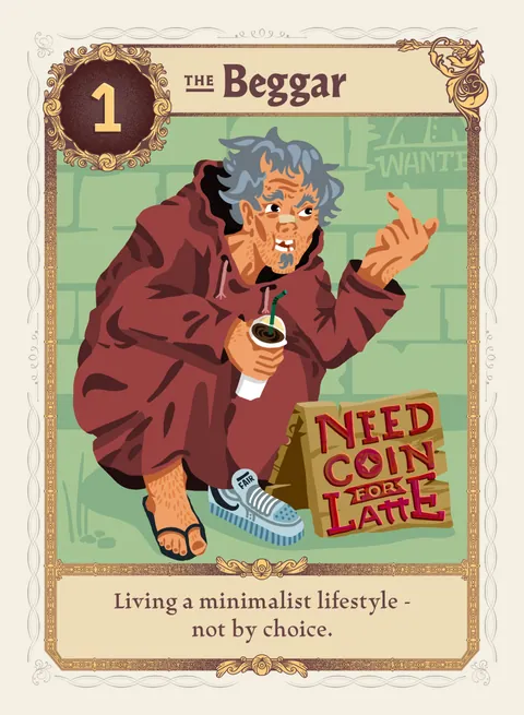 The Beggar card, variant 3 of 4