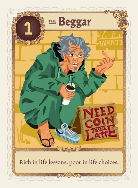 The Beggar card, variant 2 of 4